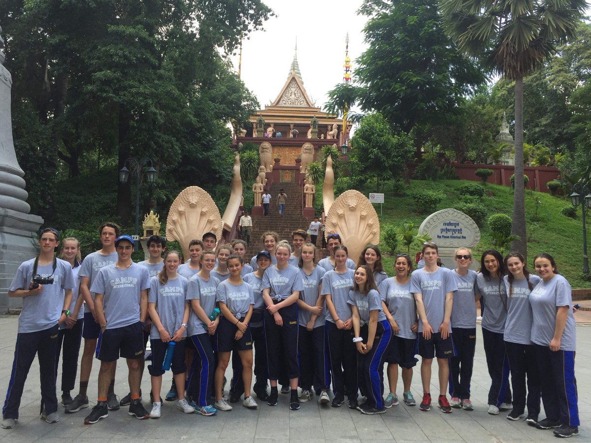 CampCambodia's tweet photo. Wat Phnom temple - the birthplace of the capital city Phnom Penh #teamindree arrived safely and in good spirit #CampCambodia @campsintaus @CampsInt https://t.co/4r6UMAKKmG