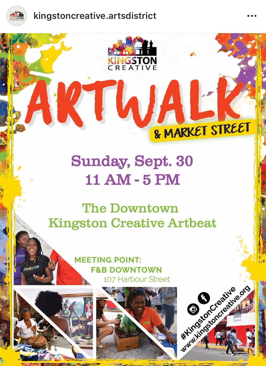 garveygirl's tweet photo. Hey @dempsterchung ๐ See you all in a few! ๐๐พ #KingstonCreative #Artwalk #GetThere #DoGoSee https://t.co/jVfRO9fQ35