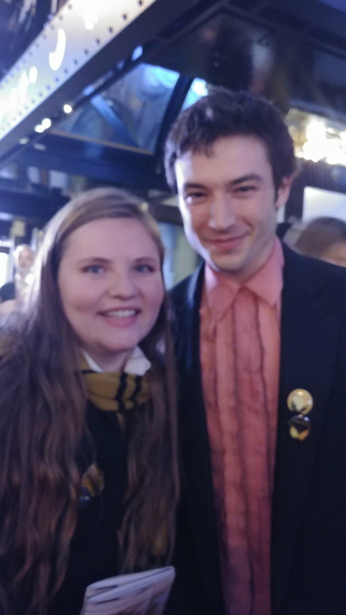 I look horrible and it\s blurry but I would like to wish Ezra Miller a very happy birthday today!!        