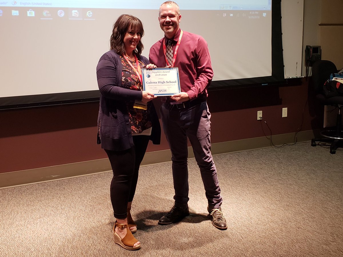 renosenor's tweet photo. Congratulations to Galena High School for earning PLAN's GEM award for exemplary world language programs @profmcarson @PLANNV #PLAN2018 https://t.co/wgIMenTmV6
