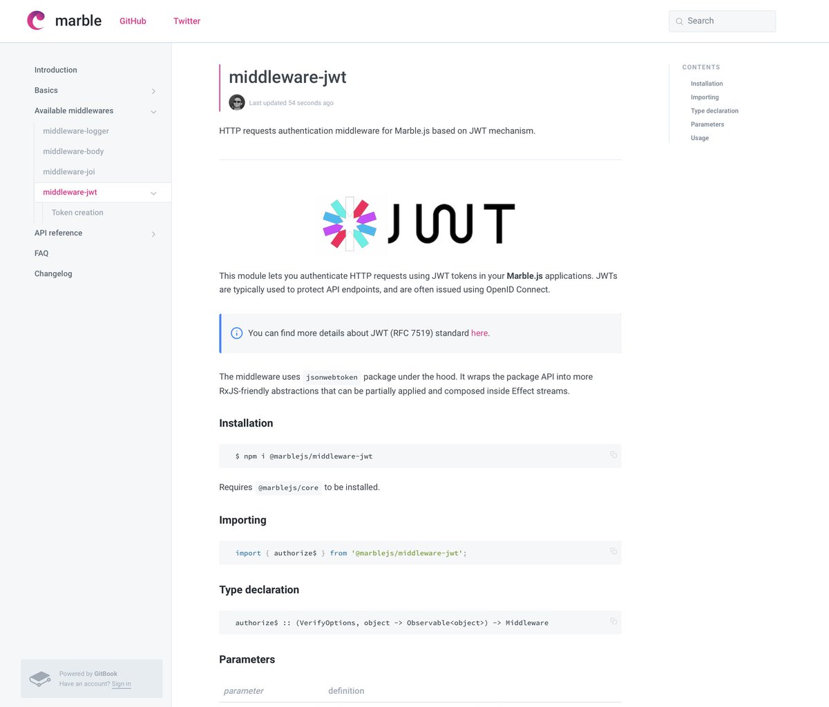 marble_js's tweet photo. 10 days ago we introduced an official v1.0.0 release. This time we have another cool news to share with you!
#MarbleJS v1.1.0 is out together with new middleware for JWT based authentication. For more details visit our official docs.
๐๐ #RxJS #NodeJS
https://t.co/CKDHgMLF9b https://t.co/CpQNwbHhiD