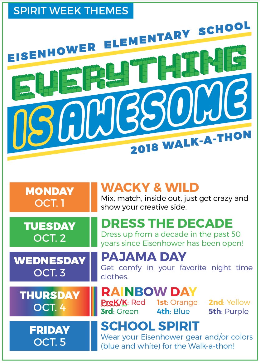 eisenhower pto dbqeisenpto twitter walk a thon themes