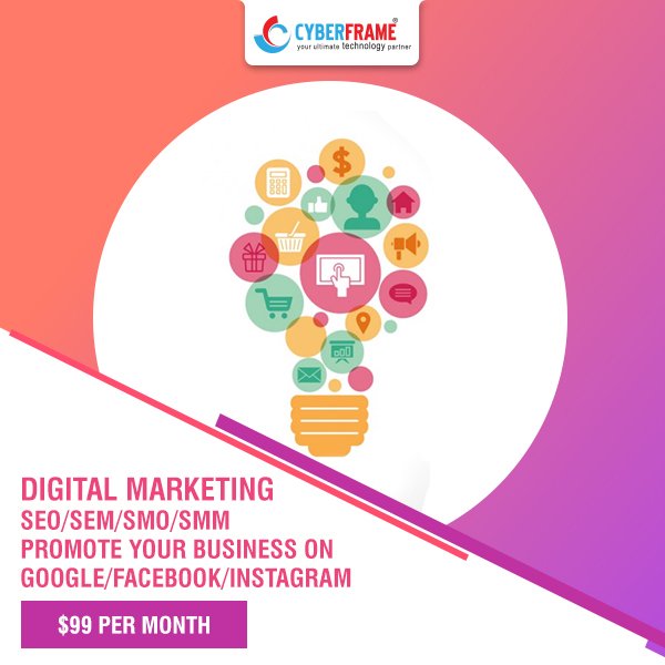 Cyberframeca's tweet image. Cyberframe Infotech is Providing All Type Digital Marketing Solution, Lead Generations &amp;amp; SEO Services at the affordable price. Contact us today!!
Visit: goo.gl/GhyJKZ

#Digitalmarketingservices #InternetSolution #SEO #SEM #SMM #SMO #Businessmarketing #Socialmedia
