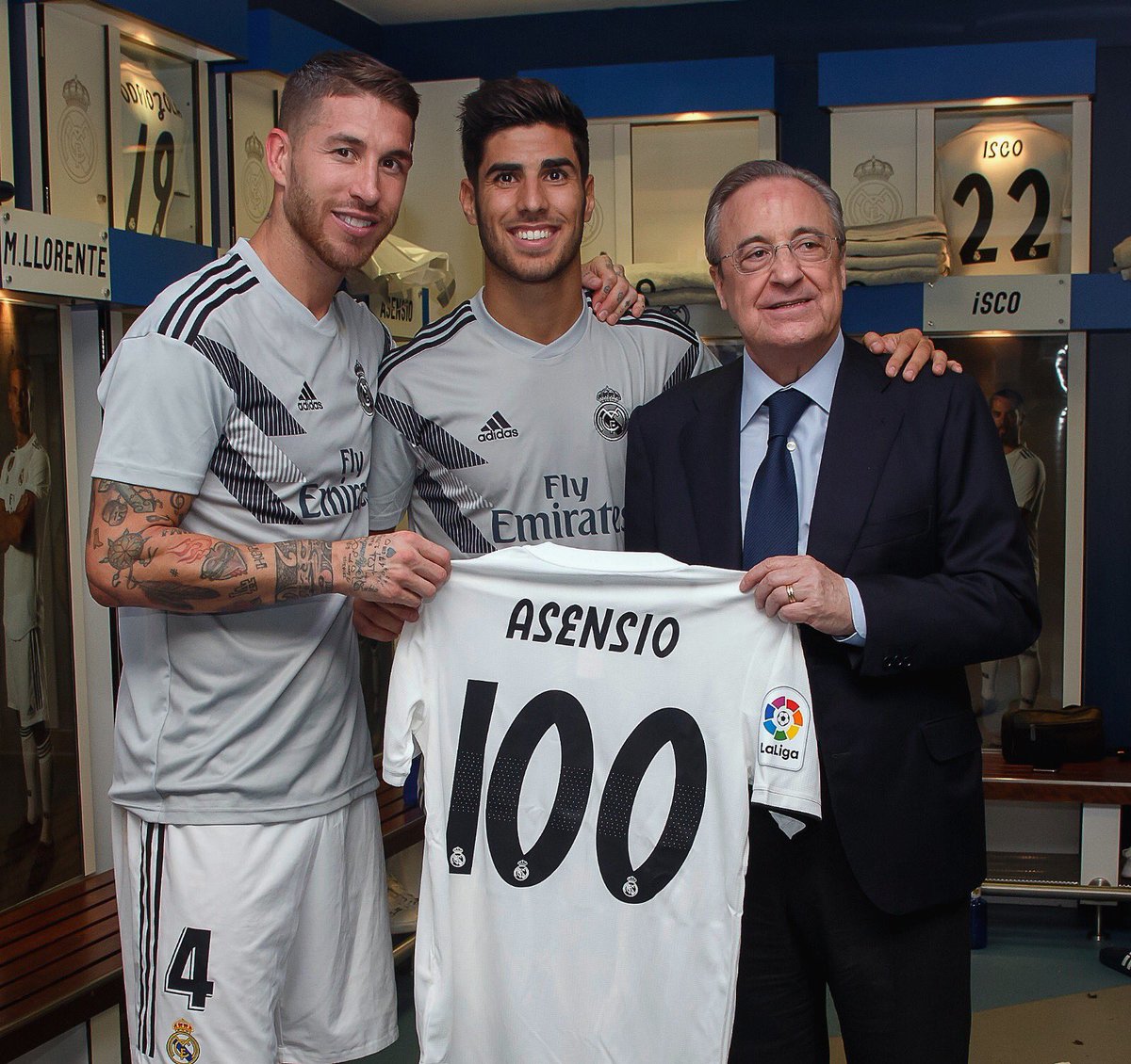 100 partidos. Es un orgullo vestir y defender la camiseta del @realmadrid. Por muchos partidos y muchos títulos más. ¡Hala Madrid! / 100 matches. It is an honour to wear and defend the @realmadrid shirt. To many more matches and many more cups.