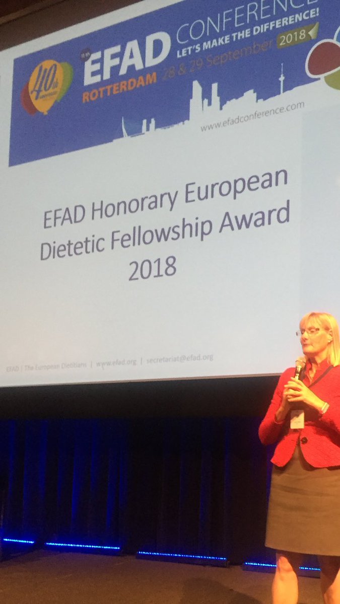 GinkelA's tweet photo. EFAD Honorary European Fellowship Award 2018 #EFAD2018 The winner is Professor Agneta Hornell. Congratulations! @efad_org #dietitians https://t.co/DhnGTmGw97
