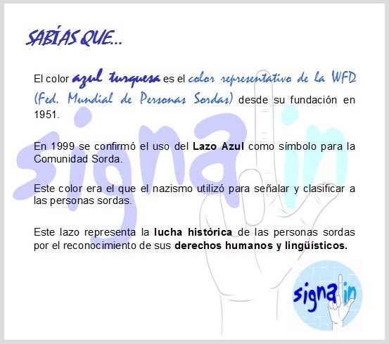 SignaLinLSE's tweet photo. ¿Sabías qué...?
El Lazo Azul representa a la Comunidad Sorda 
#DiaInternacionaDeLasPersonasSordas #lenguadesignosincluye 
#deafawarenessweek #IWDeaf2018 #IDSL2018 #WithSignLanguageEveryoneIsIncluded https://t.co/teo3W315rS