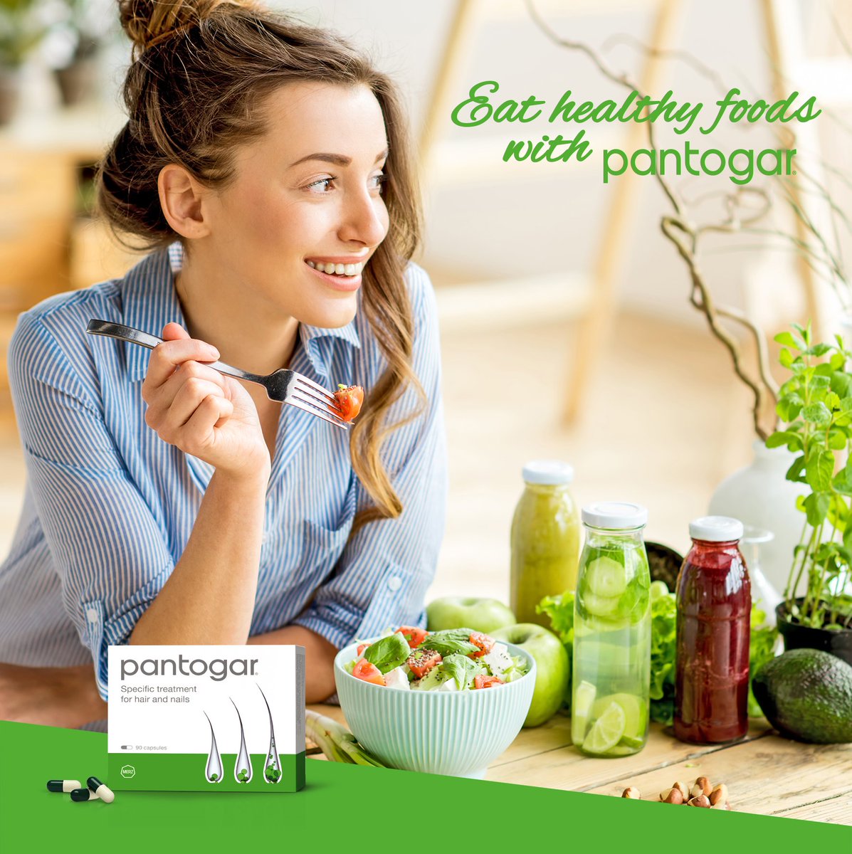 PantogarUAE's tweet photo. Healthy food is the fuel for beautiful, strong hair. Be sure to eat healthy meals with lots of vegetables, fruits and proteins. Also don't forget to drink plenty of water every day!
#pantogar
#healthyfood https://t.co/91dquhOiqn