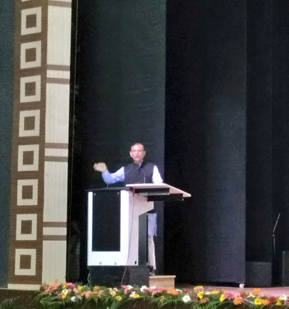ArunachalDIPR's tweet photo. Union Minister of State Civil Aviation, Shri @jayantsinha gives a presentation on ‘Farm to Frontier’ -A Different Development Model for India at #ATALConclave. https://t.co/DfYtZoVA2L