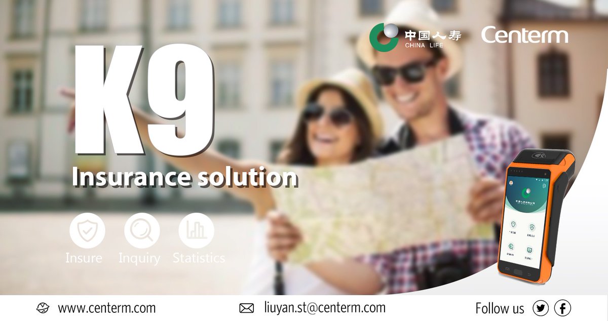 CentermPayment's tweet photo. Centerm in cooperation with China life to provide accident insurance solution to Short-distance traveler in China.#Centerm #Chinalife #SmartPOS #K9 #insurance #solution https://t.co/zPVlD5Xlbe