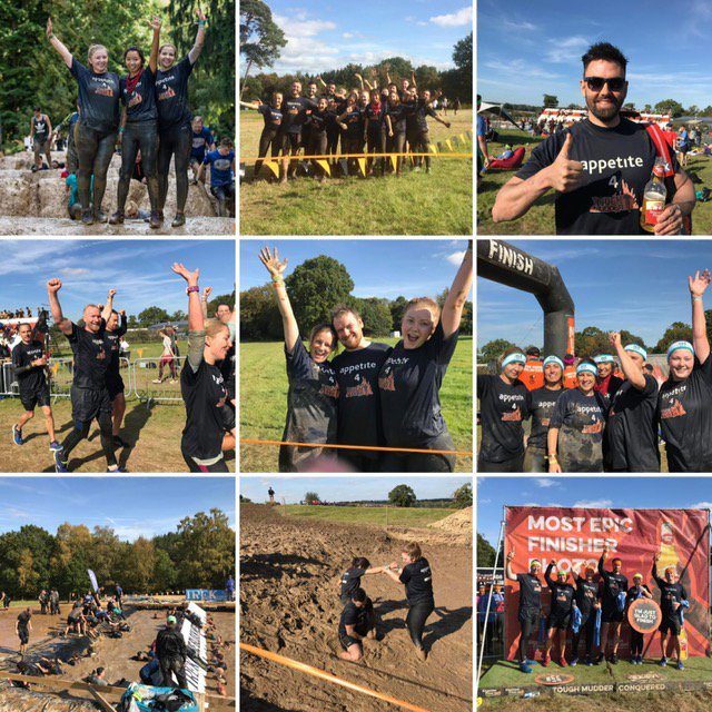 App4Rec's tweet photo. @ToughMudder #ChallengeComplete 💪
What an epic day yesterday, some very sore and bruised bodies today but so chuffed to have completed it for @apavementaway 
Still time to donate to the amazing cause - 
https://t.co/btJMTPEMf9
#LoveAppetite https://t.co/98OEMTyqrk
