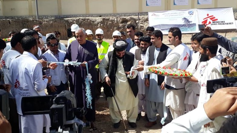 pajhwok's tweet photo. the foundation stone for the new @MSF 25-beds #tuberculosis center in #Kandahar was laid out. expected to open in the end of 2019. #Afghanistan #HelpMakeTBHistory
@MSF_Afghanistan https://t.co/dBWCDFBoy9