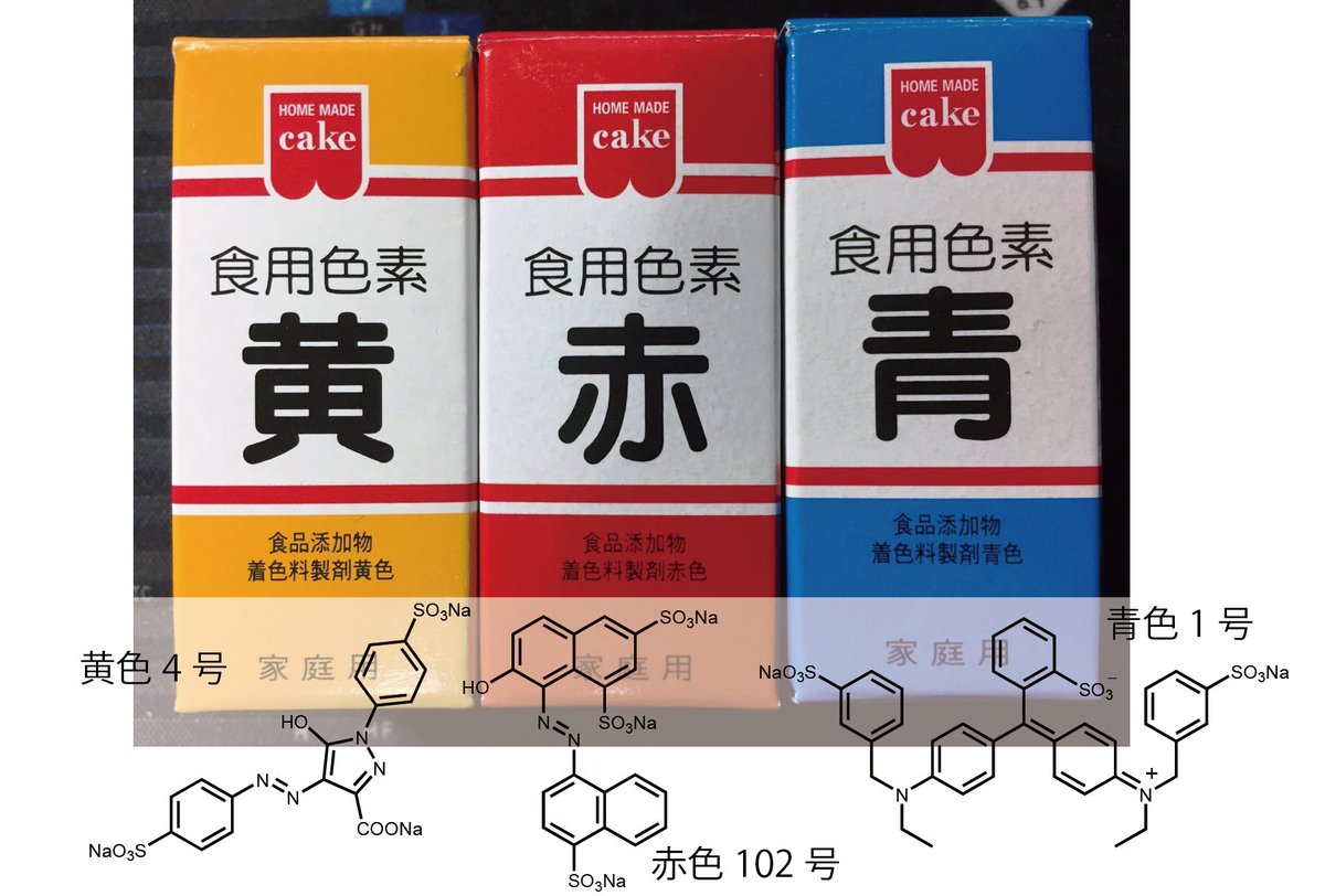 Chemis スーパーで売ってる食用着色料の吸収スペクトルを取ってみた 青色1号はさすがシアニン色素 濃度半分なのにアゾ染料を圧倒する吸光度 着色料粉末にはデキストリンが含まれているので 色素濃度はだいたいです Chemis スーパーで売ってる食用着色料の吸収スペクトルを取ってみた 青色1号はさすがシアニン色素 濃度半分なのにアゾ染料を圧倒する吸光度 着色料粉末にはデキストリンが含まれているので 色素濃度はだいたいです