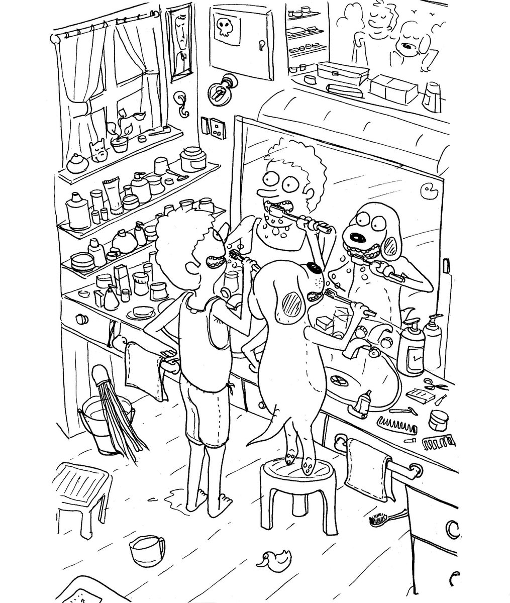 The morning routine #cartoon #inkonpaper #doodle