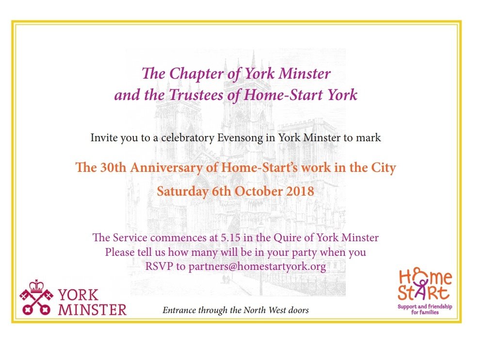 Homestartyork1's tweet photo. We hope @York_Minster are enjoying a successful #missionweekend. So thankful to #Yorkminster for all their support. ❤ Next weekend, please join us for our special 30th Anniversary Evensong. We would love to see you there. https://t.co/4M2yu45EGm
