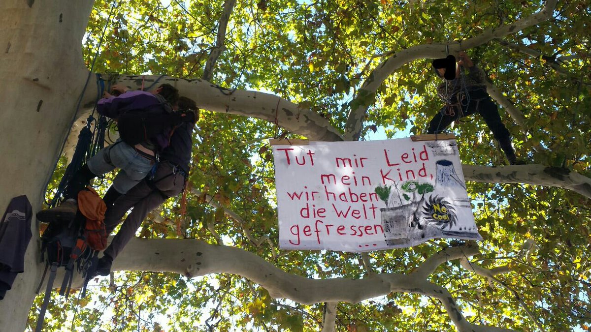 EndeGelaendeDD's tweet photo. Solidarische Grüße aus Dresden! Kletteraktion am Alberplatz, kommt vorbei! #HambiBleibt #HambacherForst #DD #climatejustice https://t.co/gXiSQIRIXF