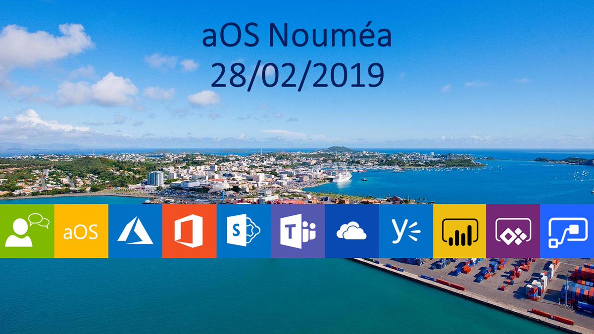 aOSComm's tweet image. Réservez vos dates ! Nous sommes ravis d&apos;annoncer deux prochains événements
l&apos;un à Nouméa le 28 février 2019 #aOSNoumea,
l&apos;autre à Papeete, Tahiti le 5 mars 2019 #aOSTahiti

Nous donnons RDV à tous les utilisateurs et professionnels 
#Azure #Office365 #SharePoint #Teams
#aOSRocks