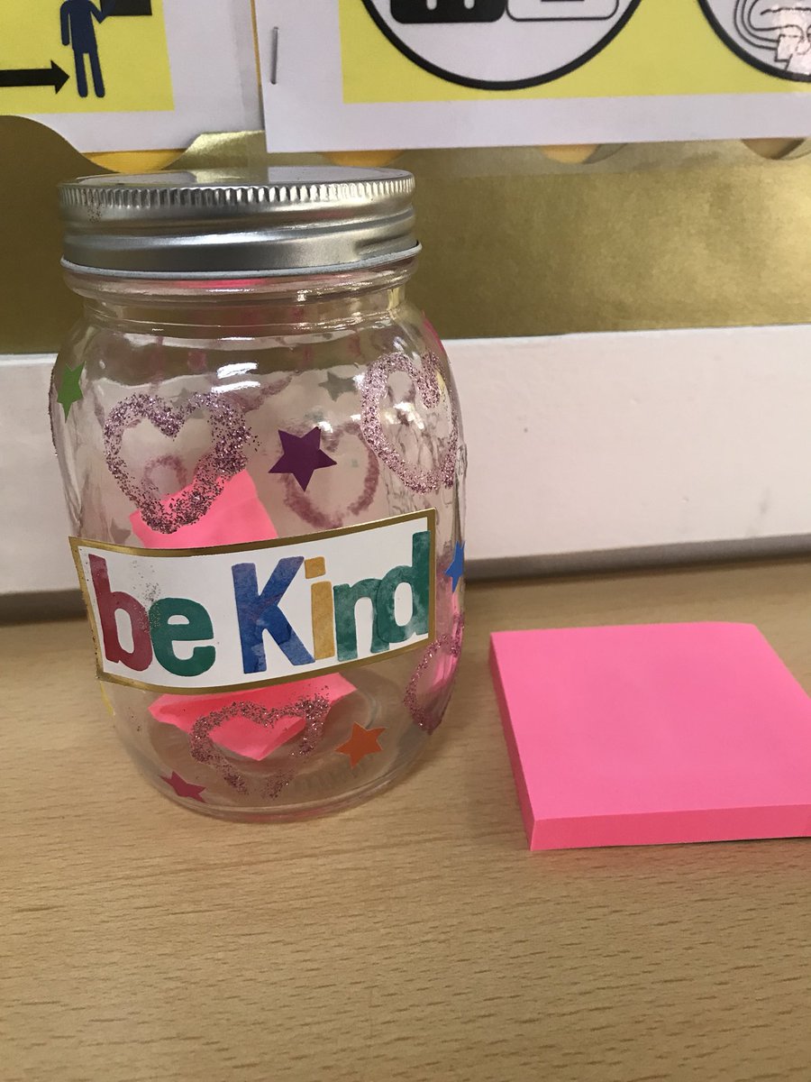 JESSYear8's tweet photo. Y8 are focusing on being kind this week. These are our kindness jars πππ»π #taketimetobekind @JESSYear8 #JESSsocialvalues #Mindfulness kind thoughts and deeds go inside the jar! #justdoit #bekind https://t.co/rgfpsOEZEX