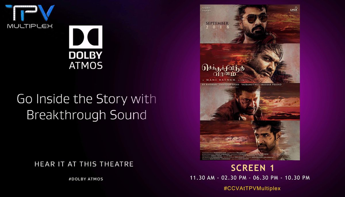 TPVMultiplex's tweet photo. House packed shows for #CCV here!
Amazing response from the audience. The movie rides on @arrahman magical music. This kind of music deserves the best in class audio system #DolbyAtmos. Come & enjoy with family & friends @TPVMultiplex
#CCVAtTPVMultiplex
#ZionFilmsDistribution https://t.co/3F4X9x8kbj