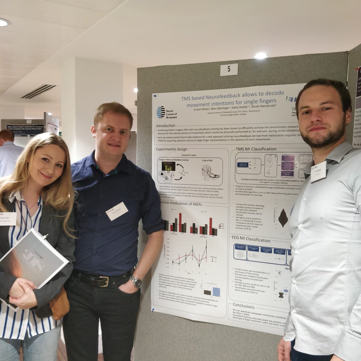 NCMLabETH's tweet photo. Few snaps of the NCM team at the #BrainBox_Init conference this week. Poster presentation +3 minute pitch by Ernest Mihelj, and invited oral presentation by Dr. @BachingerMarc . https://t.co/zdCQP2NB42