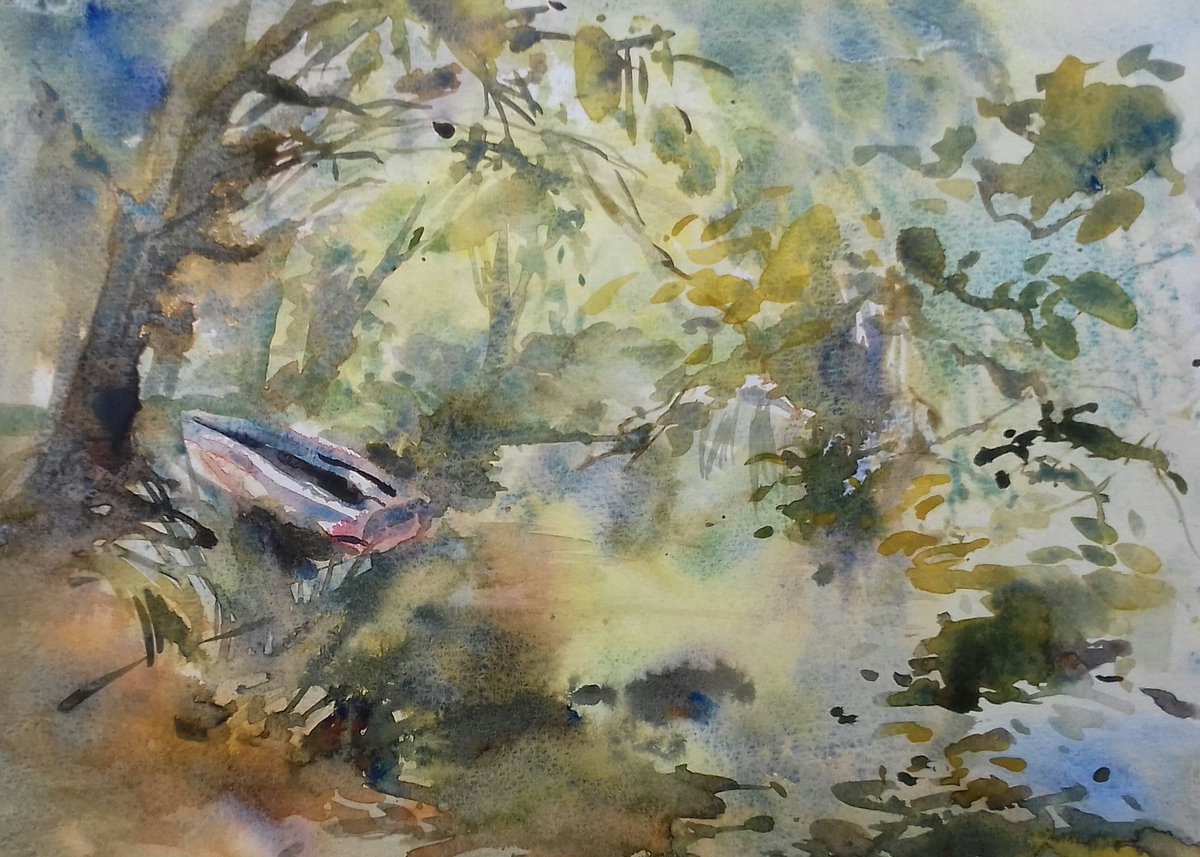 JoolsMainstone's tweet photo. Autumn is certainly on it's way. Glorious day sketching yesterday out in the woods 🎨 #watercolour #painting #art #mainstone https://t.co/hAYTCDhe61