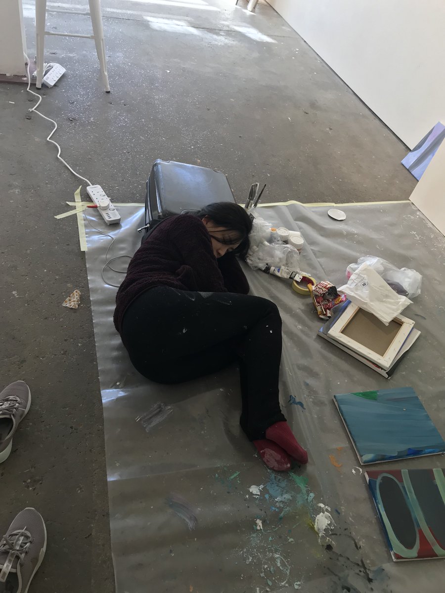 Unit1_Gallery's tweet photo. Painting is hard work!
One of our artists in residence taking a quick nap at the#radicalresidency
#SundayFunday #unit1galleryworkshop #art #frieze #artist #contemporaryart #friezeweek #artistlife https://t.co/mSpdCiKa4x