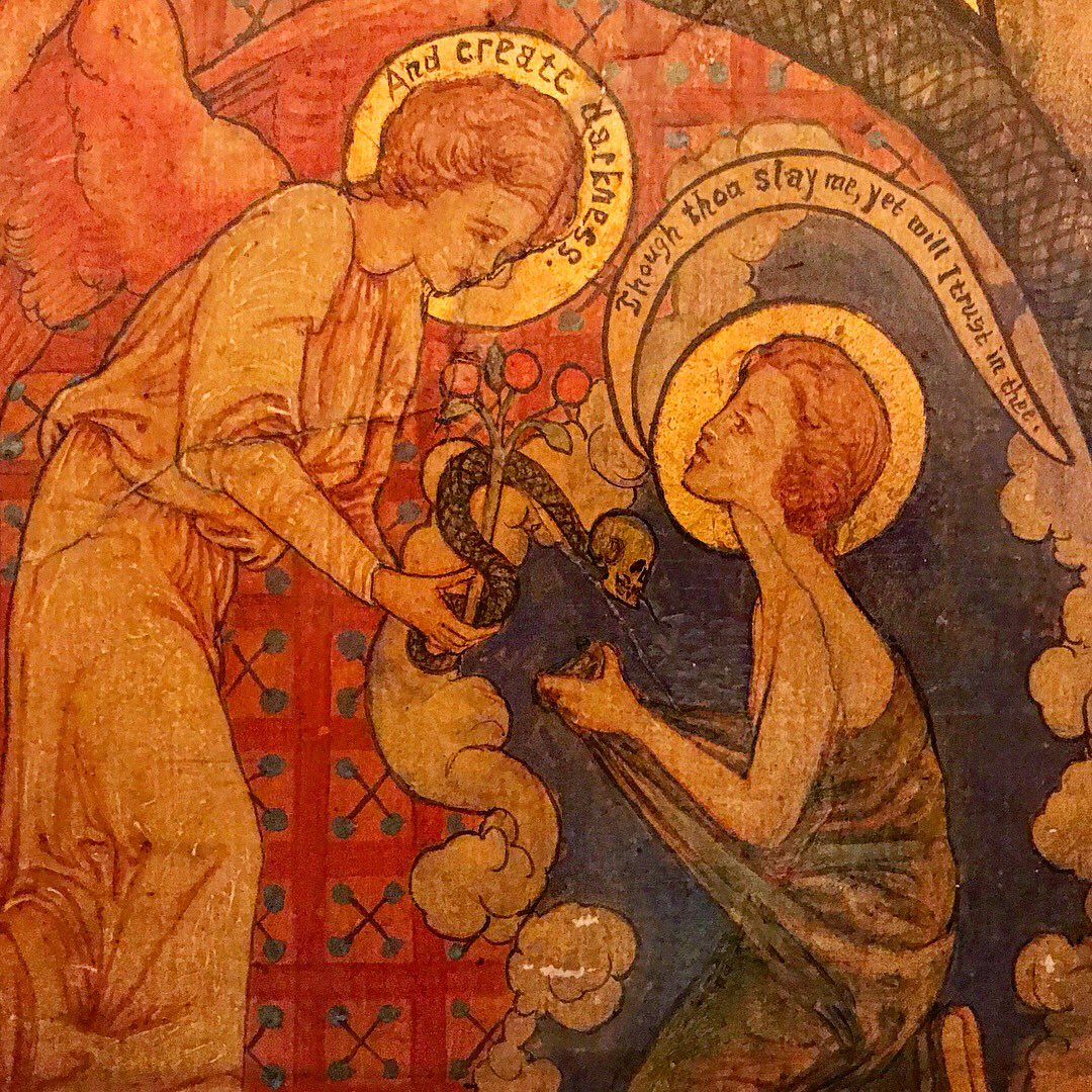 hugoburge's tweet photo. @thecockburn @SPABScotland @elcourier @edinburghpaper The mortuary chapel by Phoebe Anna Traquair; a magical gem of outstanding importance, charm & history - but worryingly under threat with no plan and little apparent concern. How? #savethemurals https://t.co/cvsoSpFhGi