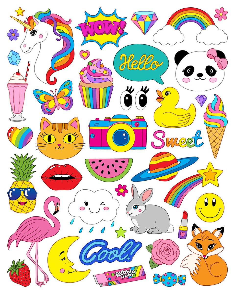 _illustrationX's tweet photo. Sticker Art : You only have to glance through @FionnaFernandes portfolio to see why her work is hugely popular #pop #illustration #colourful #stickers #artist #illustration #creativity #design #unicorn #rainbow #cupcake #pinkcamera #allthingsgirly https://t.co/lSarvWuhl6 https://t.co/zMFd4rXKIi