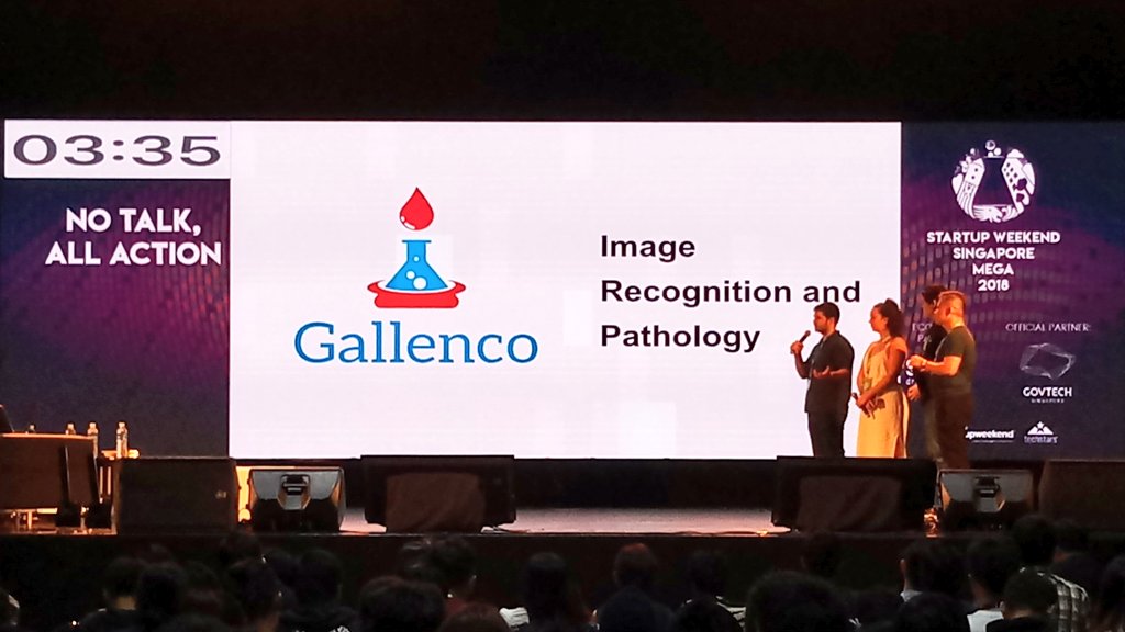 ArndtHusar's tweet photo. Final pitches are on at #SWSG2018. Kudos to all finalists! Rooting for Gallenco (blood analysis aided by automated image analytics) and Lifeline (facilitating #OrganDonation matching in India). https://t.co/iwpwBXGYVu