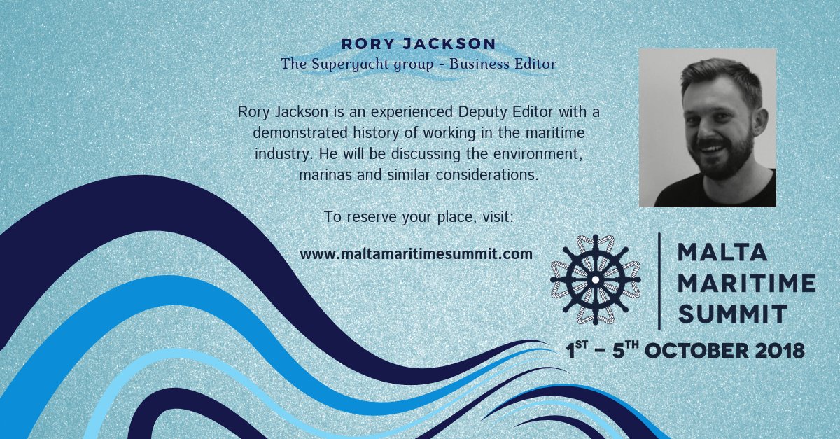 MaritimeSummit1's tweet photo. #RoryJackson is Deputy Editor at #TheSuperYachtReport.
Visit https://t.co/vSRt9Vsfpr
#maltamaritimesummit #mms2018 #malta #maltaflag #gmint #shipowners #maritimeindustry #shipregistration #shipregistrar #maltaregistration #gmx #superyacht #superyachtreport #environment #marina https://t.co/8NOdumVcUJ