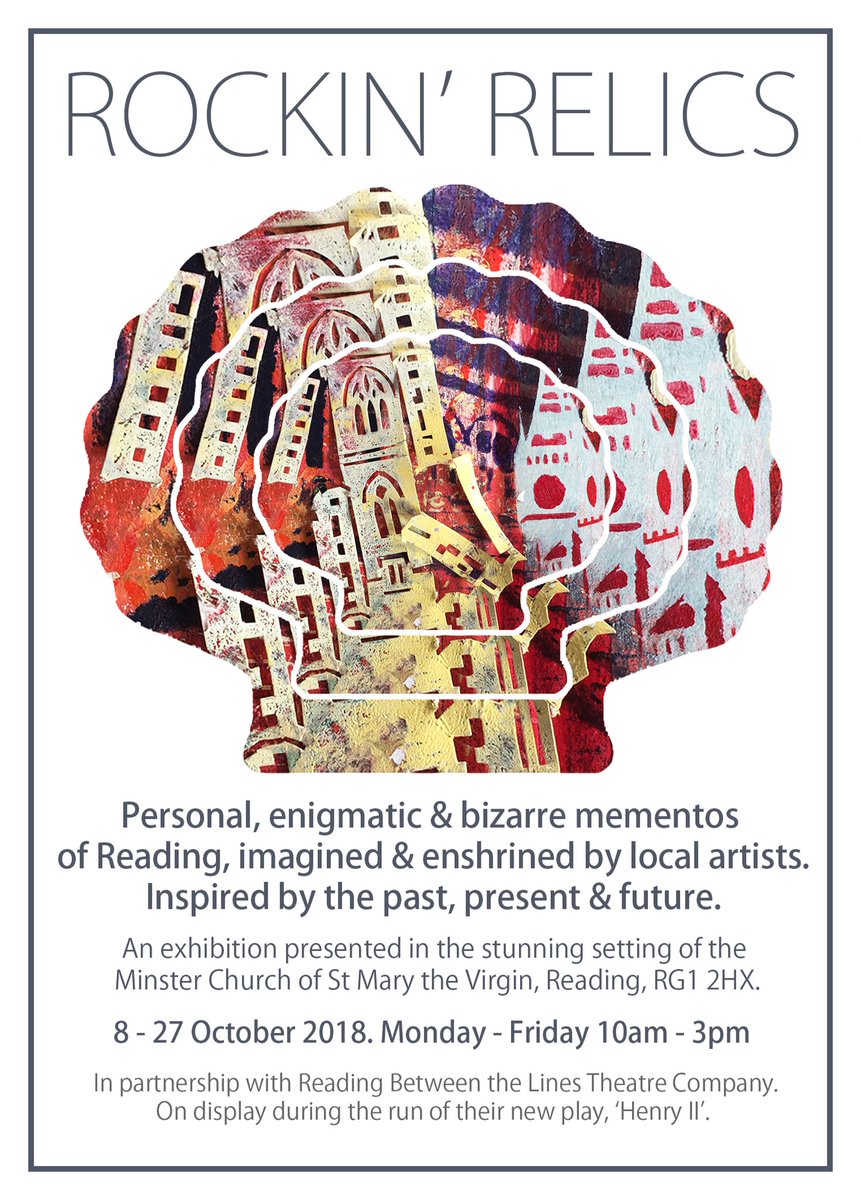 timwilsonstudio's tweet image. Rockin’ Relics exhibition at Reading Minster 8 - 27 October 2018. Weekdays 10am - 3pm. Catch it during the run of Reading Between the Lines’ new play ‘Henry II’ @RBLTheatreCo @thejellyReading @CllrSarahHacker @LaraStav @livingreading @readingmuseum