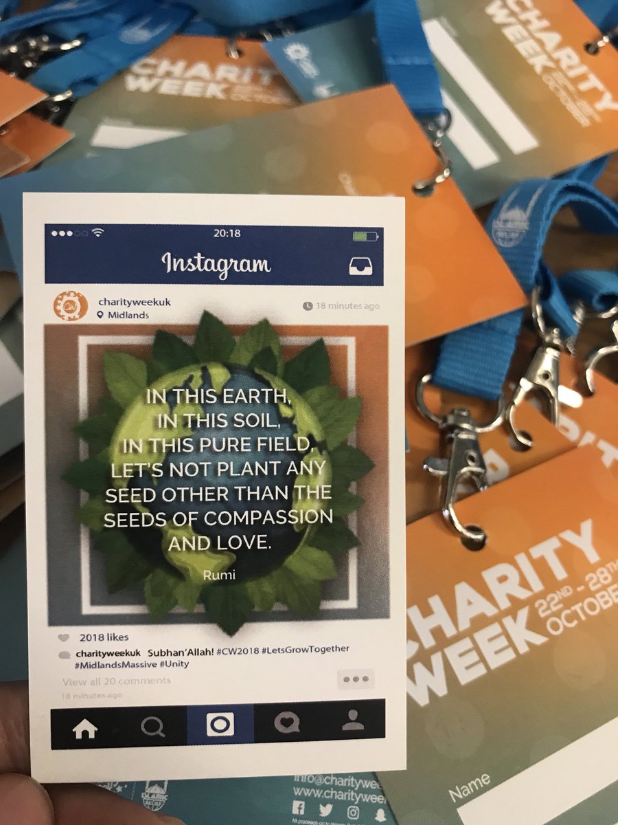 CharityWeek's tweet photo. #MidlandsMassive continuing their IG card legacy at Assemble.l with a little bit of Rumi. #instaception #CW2018 https://t.co/abTu0nAEt7