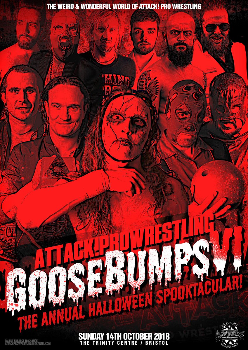 ATTACKWrestling's tweet photo. ONLY 5 TICKETS LEFT FOR GOOSEBUMPS VI!!

GET YOURS BEFORE THEY'RE GONE

https://t.co/Z9883L1lcy https://t.co/yD9YT2JddN