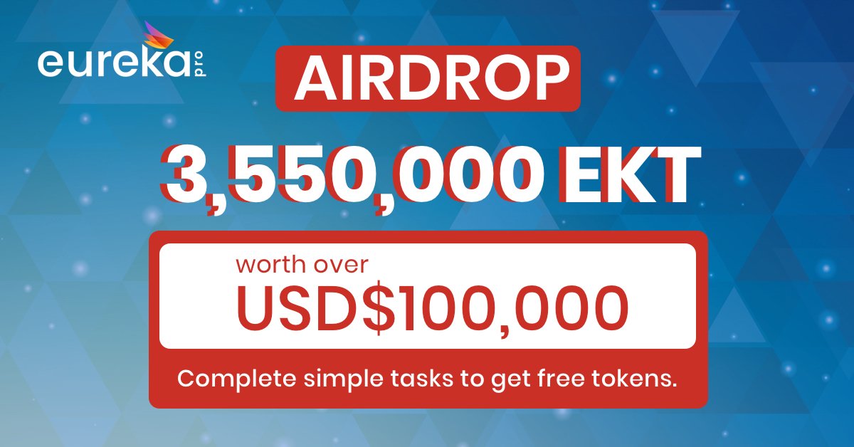 We are announcing an Airdrop! 
Check out this link for more information: learn.eurekapro.com/eureka-is-simp…
More importantly, refer to our t.me/EurekaProMain for more info and use T.me/eurekapro_aird… to register 
#GoEurekaPro #Airdrop #Cryptocurrency #Blockchain
