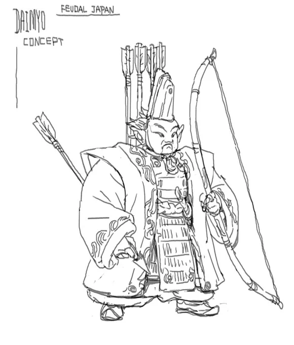 Daimyo and Shogun sketches. 