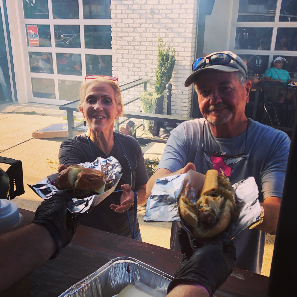 EggFest's tweet photo. Thank you, Sharon and Jim Holler, for coming by to see us yesterday while we were grilling at Perfect Plain Brewery.   Eggfest is November 11!  You can get tickets here:  https://t.co/zK8as2EqWx https://t.co/F1eUGbc9GJ