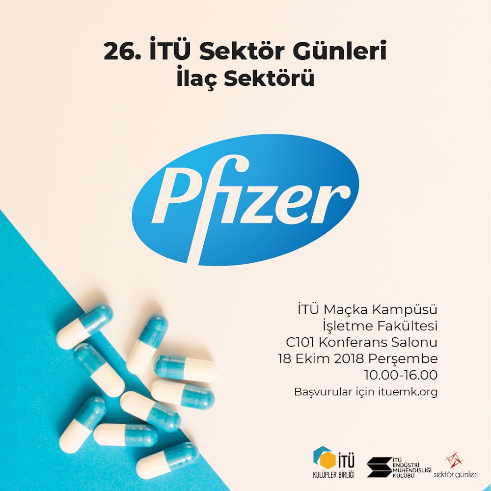 İlaç sektörünün devlerini ağırlayacağımız 26. İTÜ Sektör Günleri’nde Pfizer bizimle! İlaç sektörünü sektörün lider şirketlerinden öğrenmek istiyorsan hemen başvur!

Başvuru için: ituemk.org