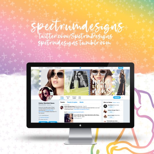 SpctrmDesigns's tweet photo. Fansite Header » Completed Order » for @NewsSteinfeld / orders are open.  /#haileesteinfeld 
View the full post here: https://t.co/upKfDieAmF https://t.co/a3HyKuPxDz