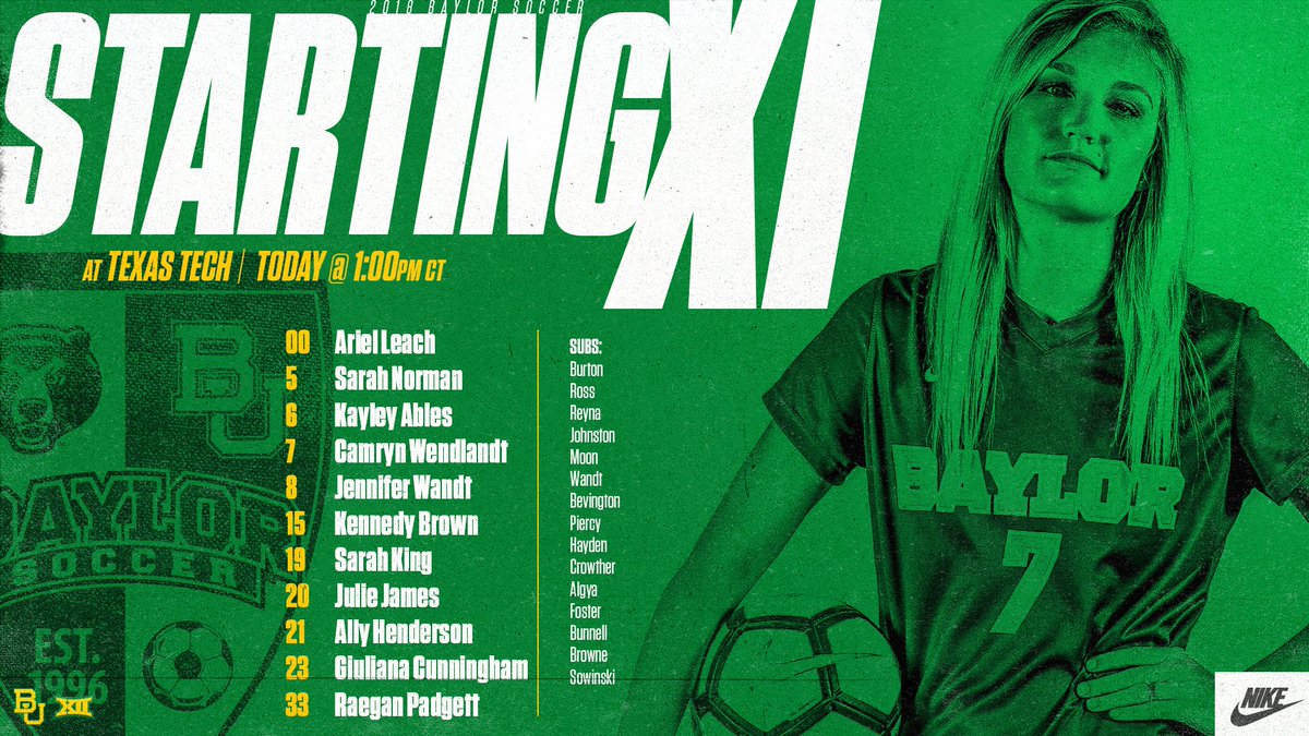 BaylorFutbol's tweet image. #StartingXI for #SicTech 

#SicEm #FaithFamilyFutbol