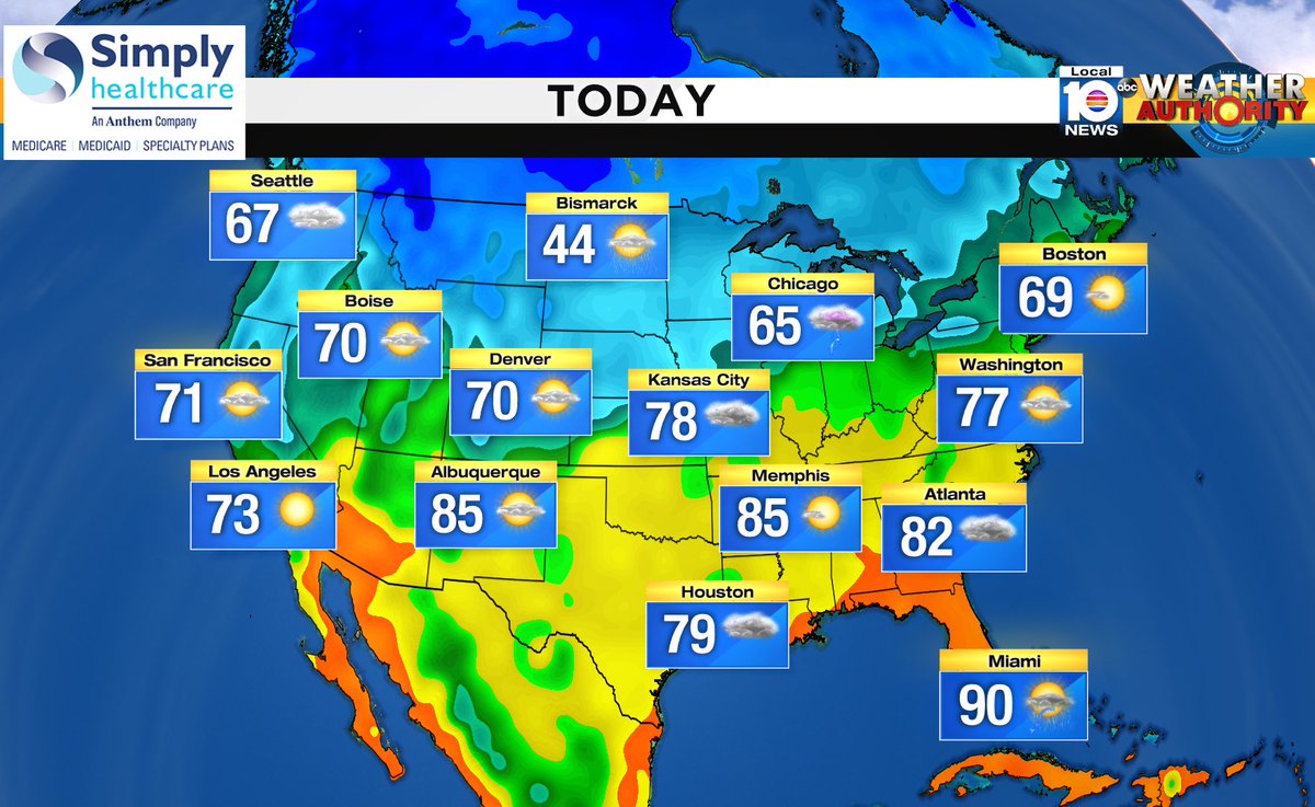 Here is the national forecast for today Presented by Simply Healthcare https://t.co/2gN2ksQKsP
