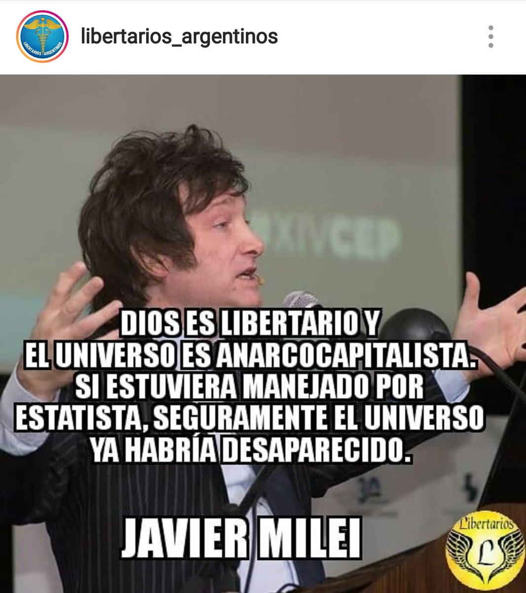 Javier Milei på Twitter: "#BuenDomingo para todos los que han decidido  abrazar las ideas de la libertad y plantarse frente a los colectivistas  empobrecedores. ¡VIVA LA LIBERTAD CARAJO!… https://t.co/9MKCpEJuN0"