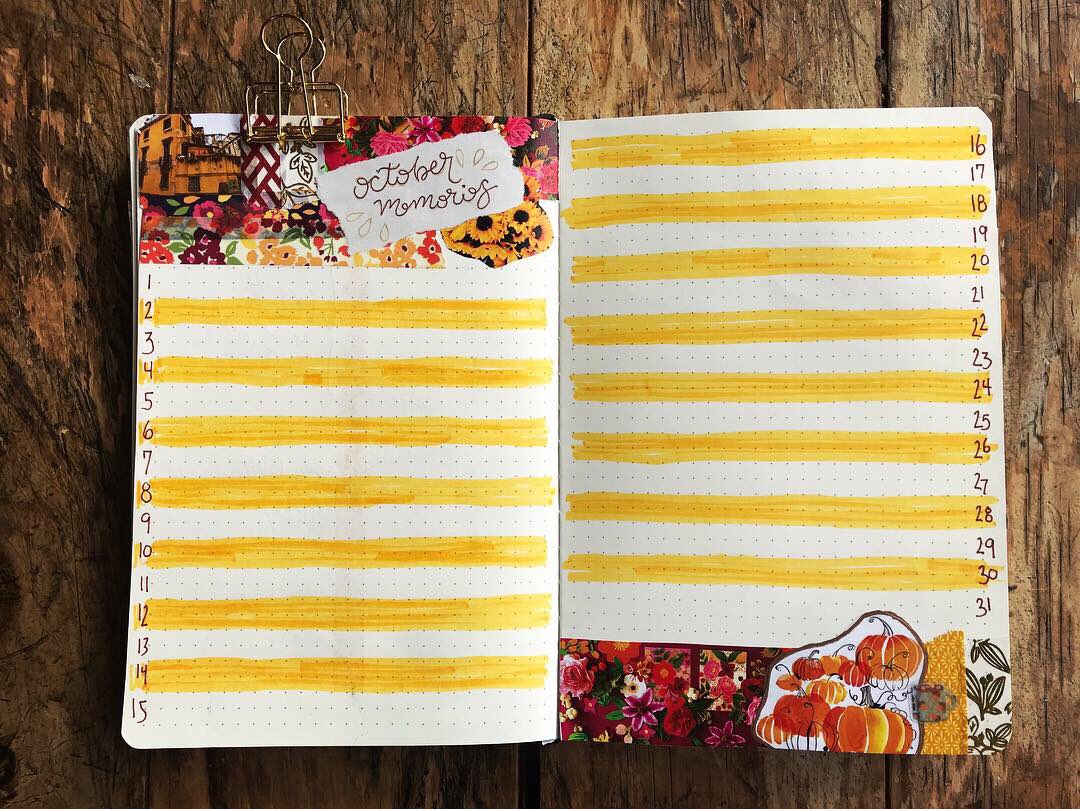 KatieDiek's tweet photo. 🌻💛🍃🦊🥧🎂 October is my birthday month so my journal is just all of my favorite things #bulletjournal #bujo https://t.co/7IVBmfz9vz