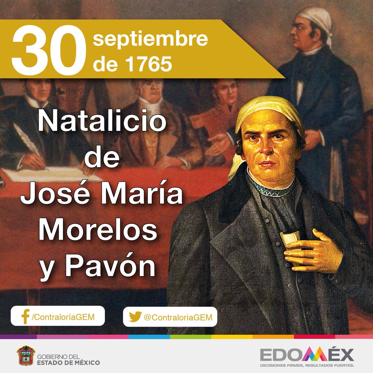 ContraloriaGEM's tweet photo. #Efeméride
José María Morelos y Pavón nació en la ciudad de Valladolid, hoy Morelia, el 30 de septiembre de 1765. Cerca de los 30 años ingresó al Colegio San Nicolás, donde conoce a Miguel Hidalgo.
#HistoriaMéx https://t.co/N91OqEBNTQ