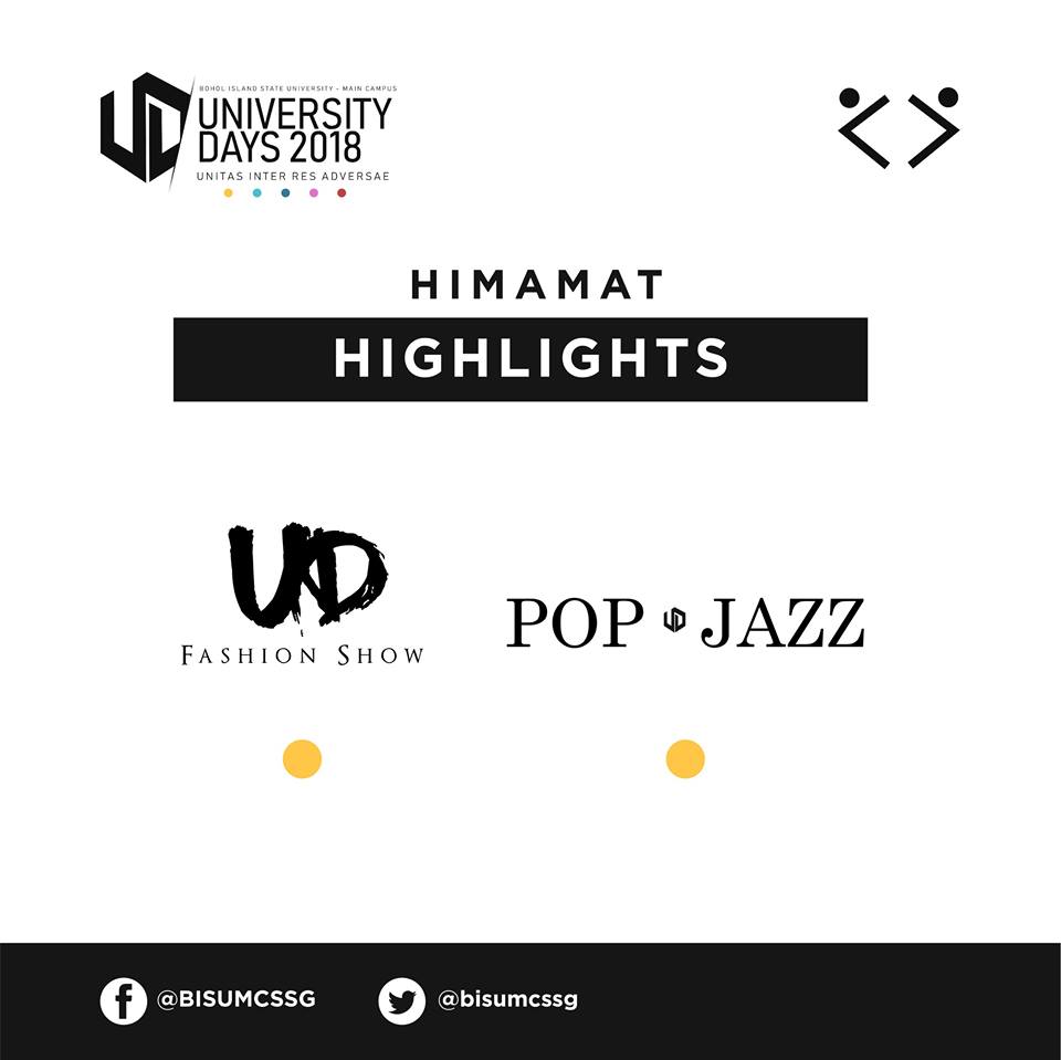 bisumcssg's tweet photo. Here are the following schedule of activities, big days and nightly highlights for the entire University Days 2018. Brace yourself for a fun loaded October.
#UD2018 #BISUDays https://t.co/zJnap1ZNoa