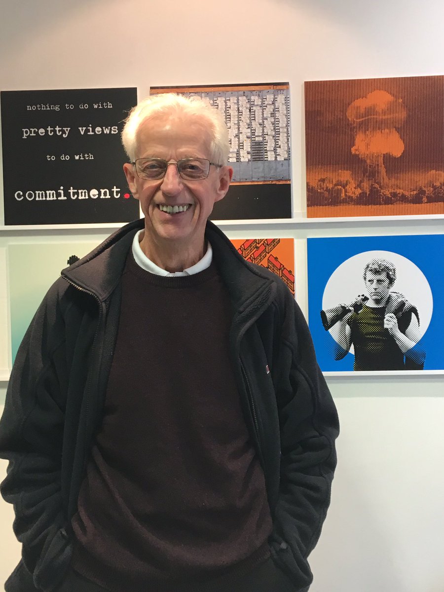 sunniunni's tweet photo. Great to meet Phil Askham at UNTAMEABLE exhibition today - he was Barry Hines’ rugged Gamekeeper in the image next to him! @FestivalMind @SarahJubbWant https://t.co/RUhiTjZN30