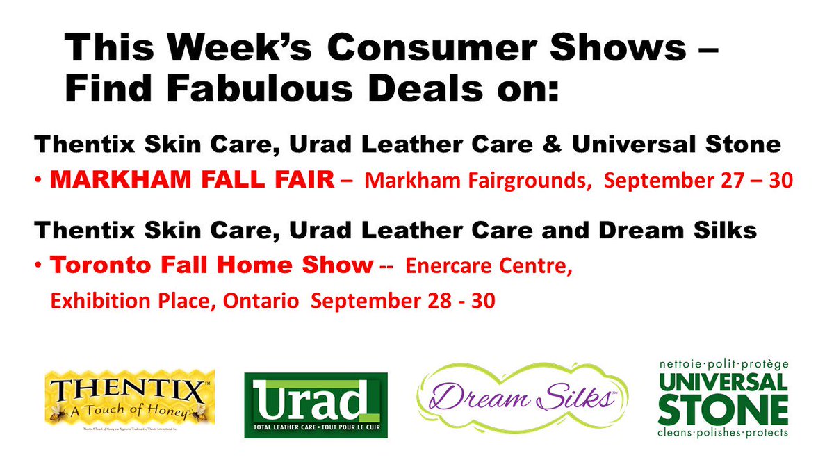 selectcanada's tweet photo. FINAL DAY 2 #SAVE! #MarkhamDeals - #TorontoDeals #Thentix #SkinCare, #Urad #LeatherCare and much more. Find awesome #DEALS on fabulous #SelectCanada products, at the following shows, in #Ontario, #Canada: https://t.co/ZccRfrSTUr