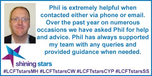 WeAreLSCFT's tweet photo. Phil Gregory is extremely helpful when contacted by phone or email and provides amazing support and guidance. #LCFTstarsSS https://t.co/N8yAWp9CvC