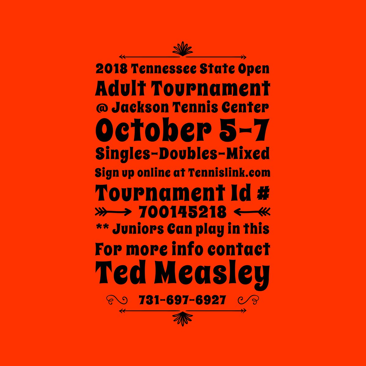 TedMTennis's tweet photo. SIGN UP DEADLINE TONIGHT 11:59pm...... #tedmeasleytennis https://t.co/PJMIqpeFfo