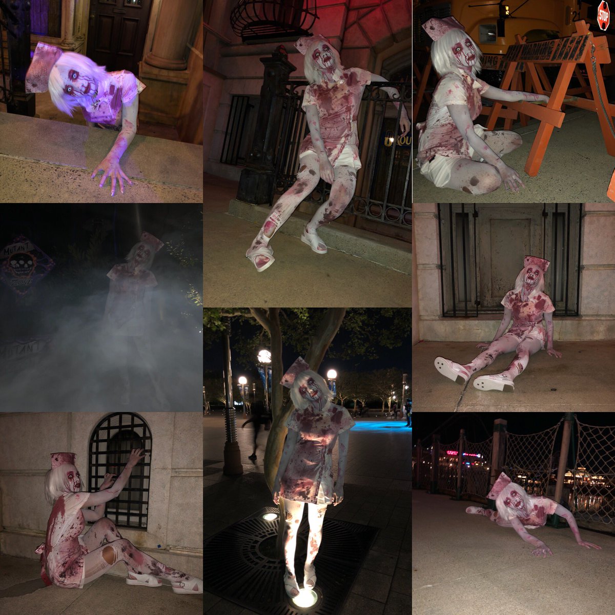 miran86131's tweet photo. ♡💉♡ 2018.09.28 (Fri.) ♡💉♡

ゾンビにもう可愛さなんていらない！！🧟‍♀️笑
駐車場着いて1時間でこのクオリティー💯
沢山の方が声かけてくれて
列が並ぶほど写真も撮ってくれて
めちゃくちゃ嬉しかったぁ(；＿；)♥
来月も行きますUSJらぶ。

#ホラーナイト #ユニバ 
#ゾンビナース #仮装 https://t.co/s5AKWguHfS