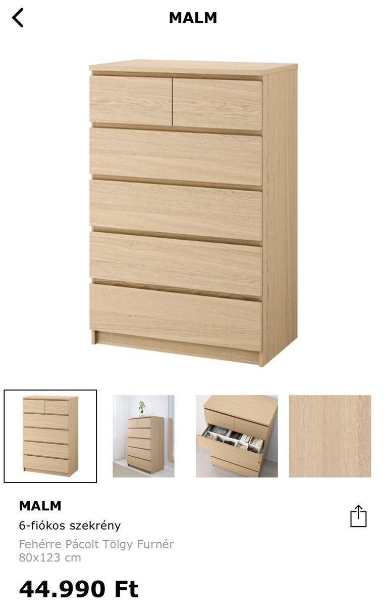 Ikea malm komód 6 fiókos