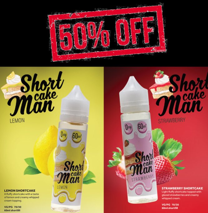 VapeSpartan's tweet photo. HALF PRICE SALE - 50% OFF EVERYTHING.
Use Code: WOW50

Shortcake Man, Deadly Serum &amp; The Kandy Kollection

https://t.co/mQBjNis5vS

#vape #vapers #vapedaily #vapesale #vapeuk #ukvape #ukvaper #ukvapefam #vapefam #vapelove #vapelife #vapenation #londonvaper #vapecommunity #ejuice https://t.co/ynlcEXev6n